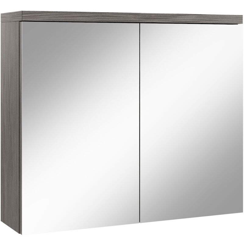 foto del prodotto armadietto a specchio toledo 80 x 60cm rovere grigio specchio armadietto bagno