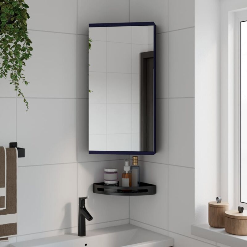 foto del prodotto armadietto angolare con specchio da bagno grigio 30x24x60 cm vidaxl
