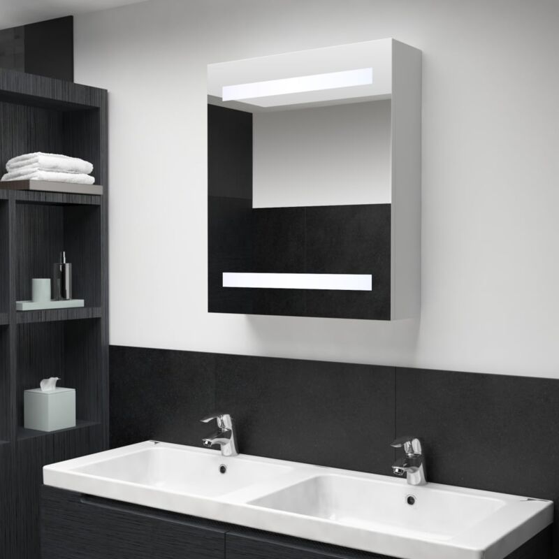 foto del prodotto armadietto bagno con specchio e led 50x13,5x60 cm vidaxl