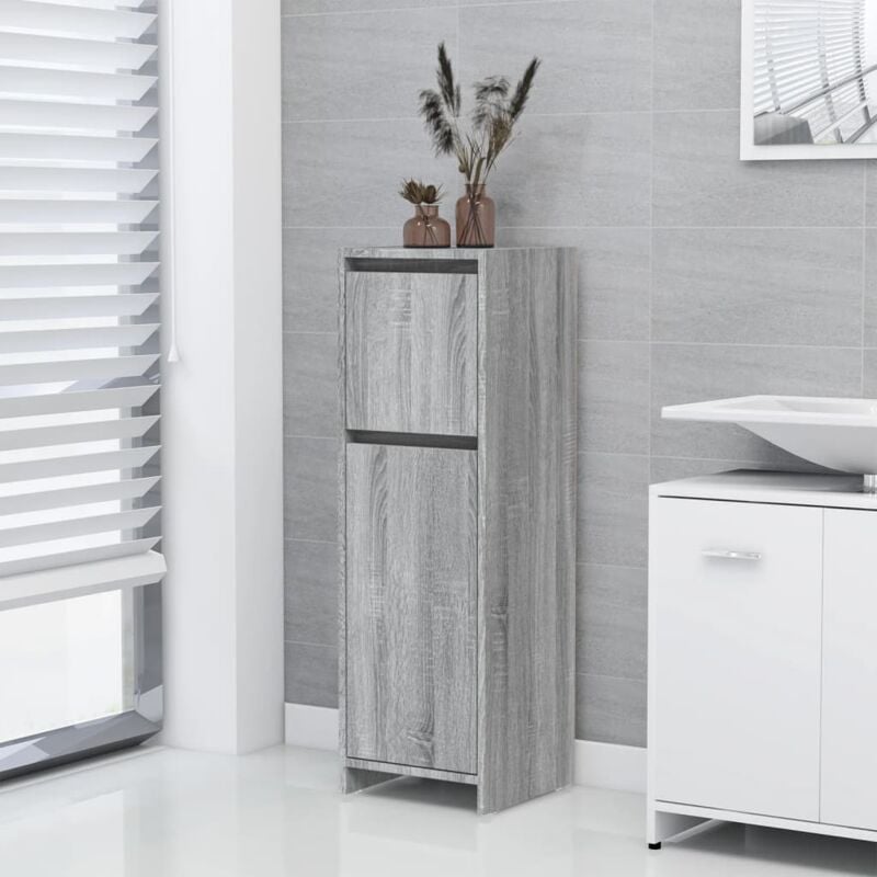 foto del prodotto armadietto bagno grigio sonoma 30x30x95 cm in legno multistrato vidaxl