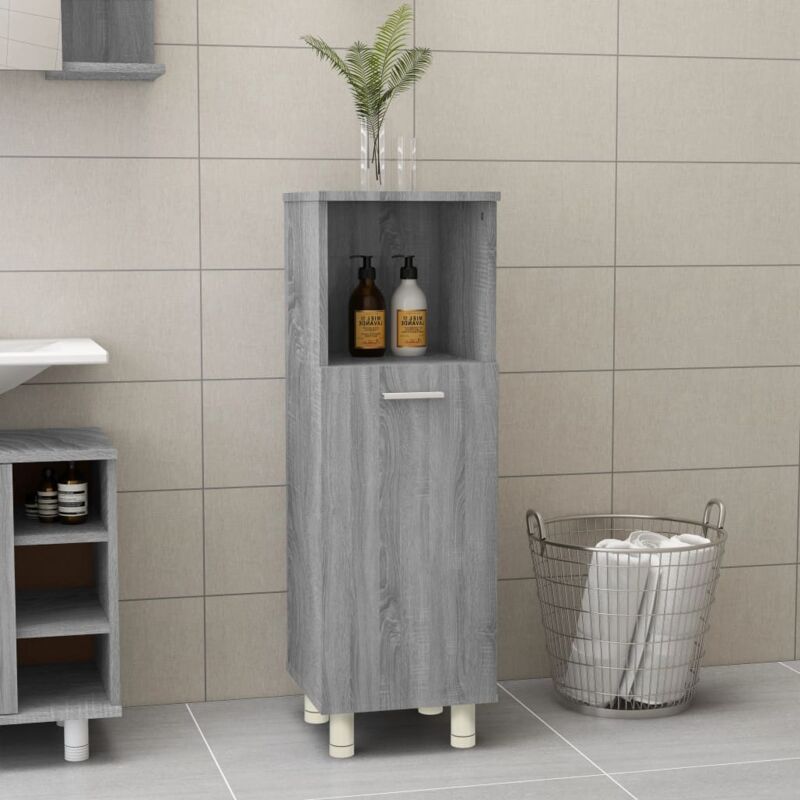 foto del prodotto armadietto bagno grigio sonoma 30x30x95 cm in legno multistrato vidaxl