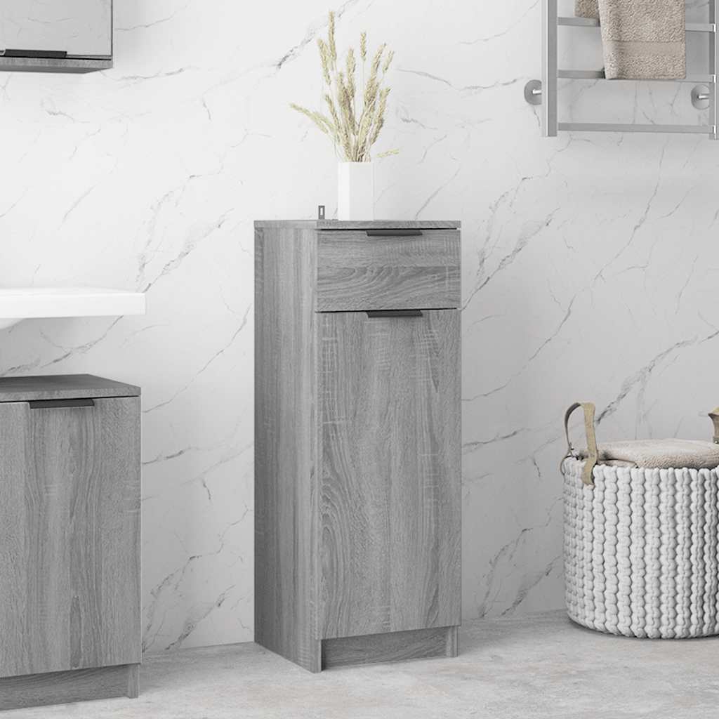 foto del prodotto armadietto bagno grigio sonoma 32x34x90 cm in legno multistrato cod mxl 49200
