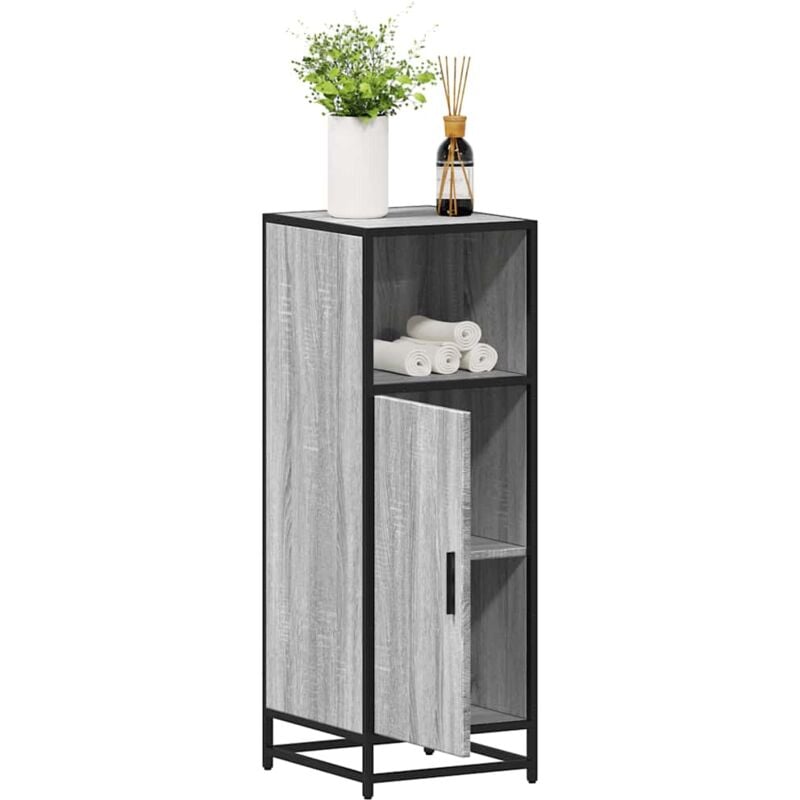 foto del prodotto armadietto bagno grigio sonoma 35x37,5x100 cm legno multistrato vidaxl
