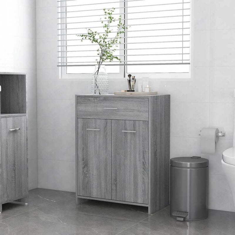 foto del prodotto armadietto bagno grigio sonoma 60x33x80 cm in legno tecnico vidaxl