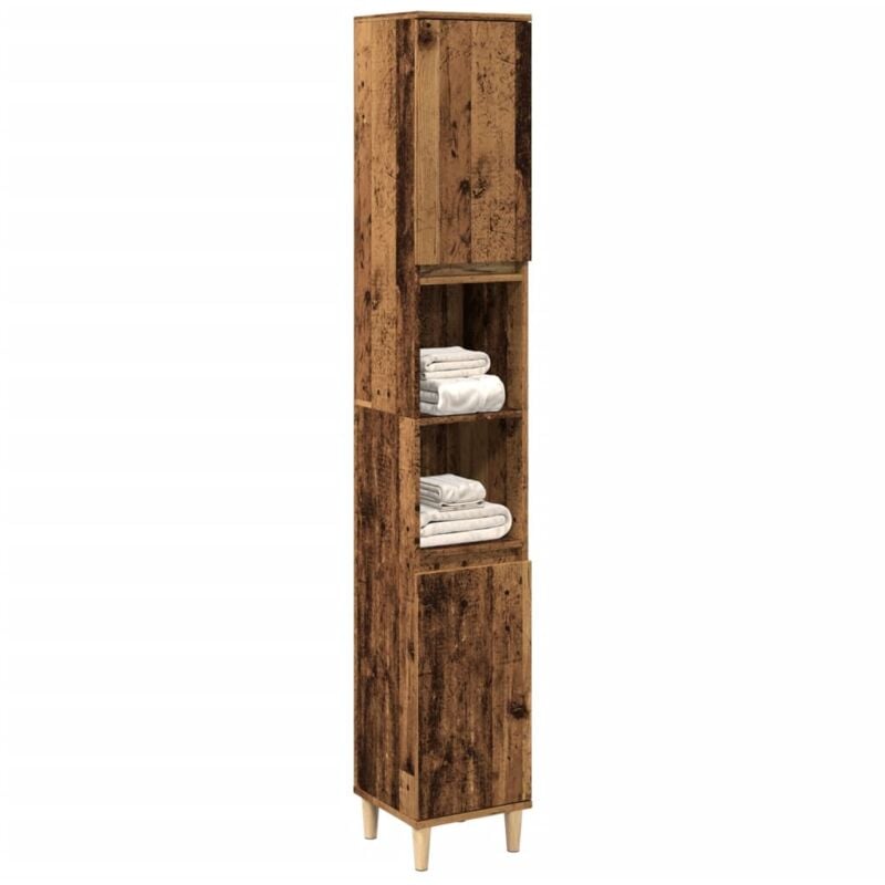 foto del prodotto armadietto bagno legno antico 30x30x190 cm in legno multistrato vidaxl