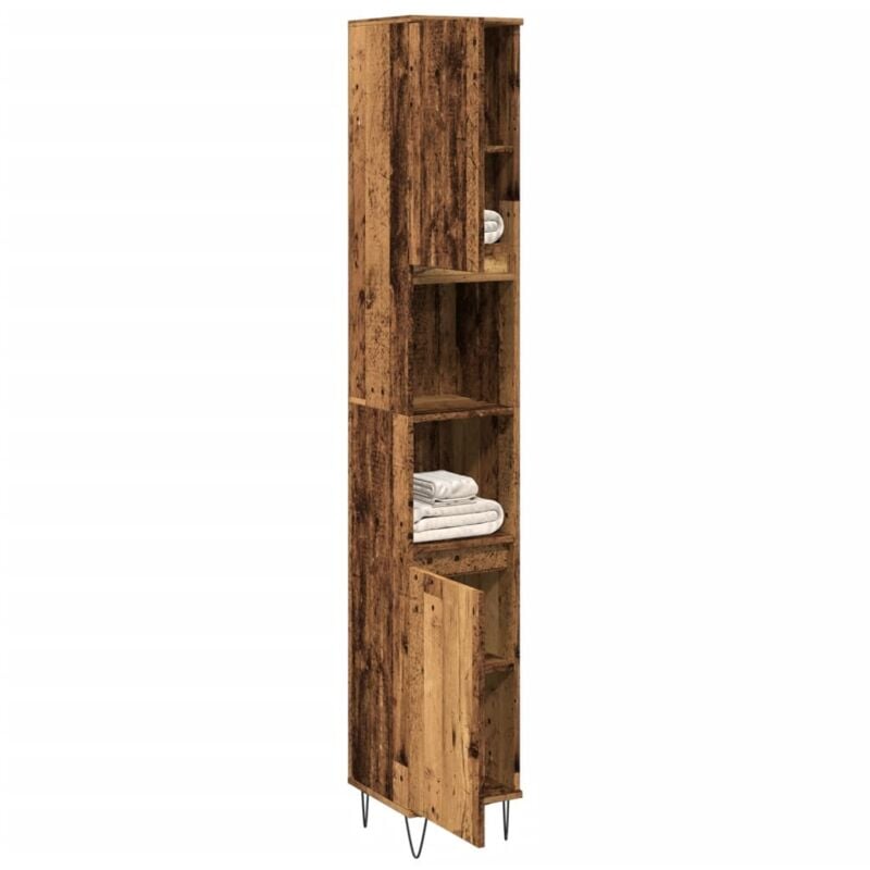 foto del prodotto armadietto bagno legno antico 30x30x190 cm in legno multistrato vidaxl