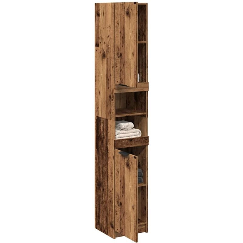 foto del prodotto armadietto bagno legno antico 32x34x188,5 cm legno multistrato vidaxl