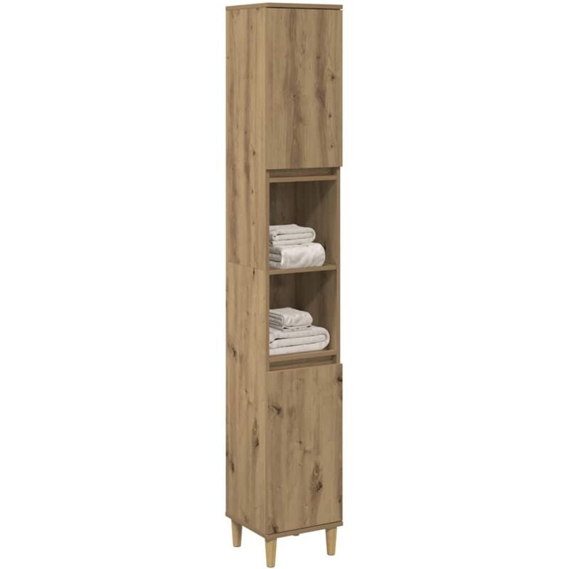 foto del prodotto armadietto bagno rovere 30x30x190 cm legno multistrato vidaxl