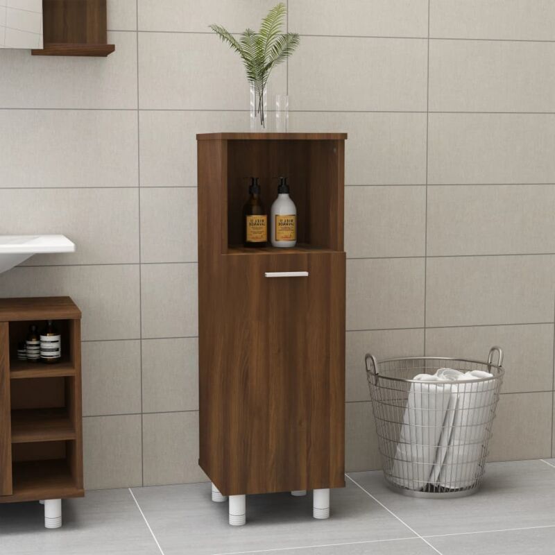 foto del prodotto armadietto bagno rovere marrone 30x30x95cm in legno multistrato vidaxl