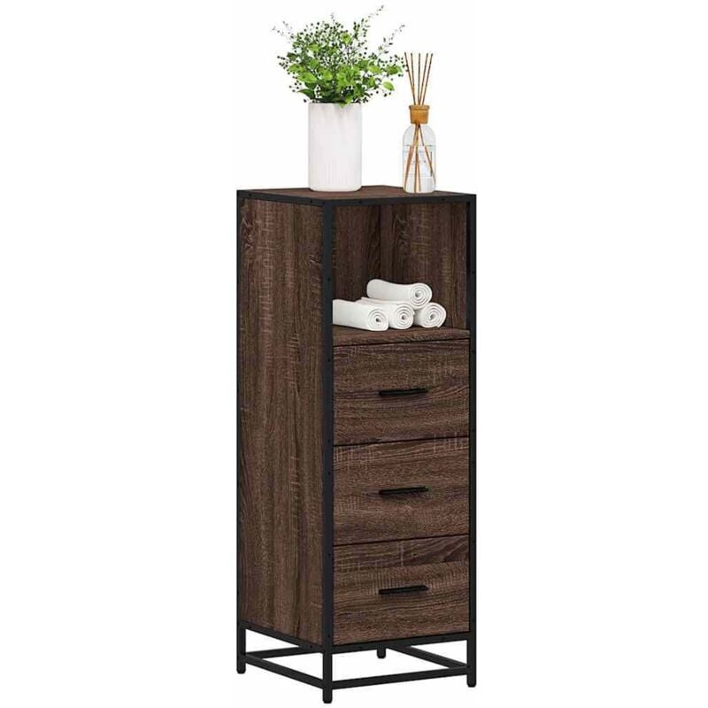 foto del prodotto armadietto bagno rovere marrone 35x37,5x100cm legno multistrato vidaxl
