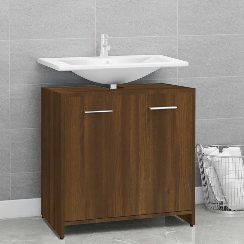 foto del prodotto armadietto bagno rovere marrone 60x33x60cm legno ingegnerizzato vidaxl
