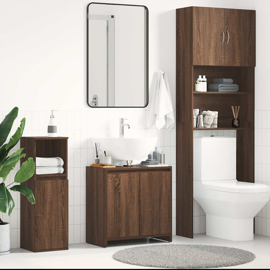 foto del prodotto armadietto bagno rovere marrone 60x33x61cm legno ingegnerizzato cod mxl 6894