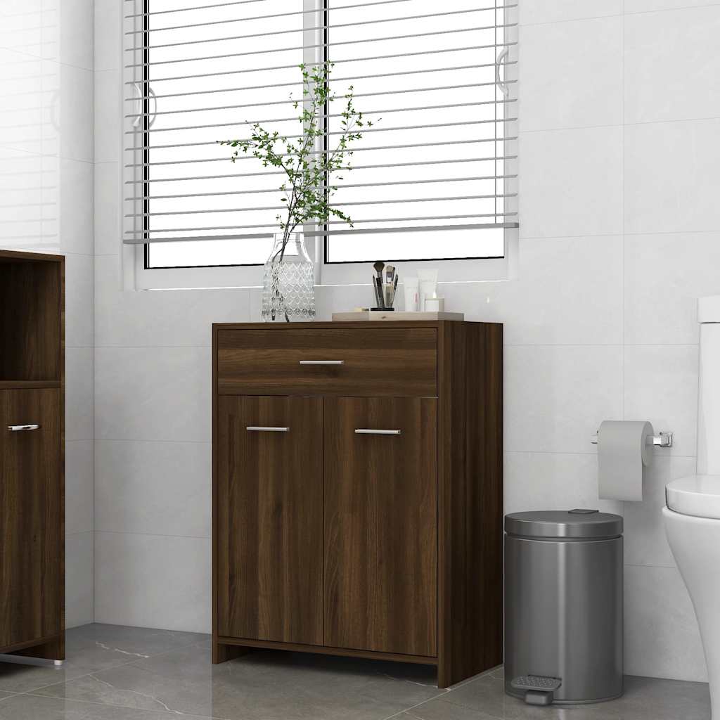 foto del prodotto armadietto bagno rovere marrone 60x33x80cm legno ingegnerizzato cod mxl 13613