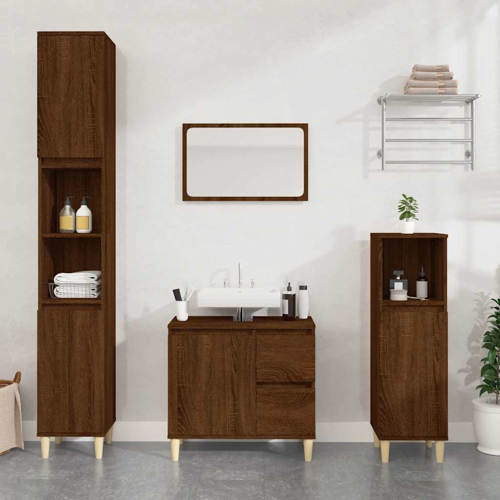 foto del prodotto armadietto bagno rovere marrone 65x33x60cm in legno multistratocod mxl 79320