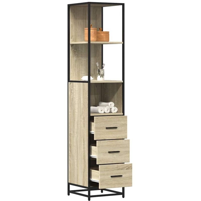 foto del prodotto armadietto bagno rovere sonoma 35x37,5x166 cm legno multistrato vidaxl