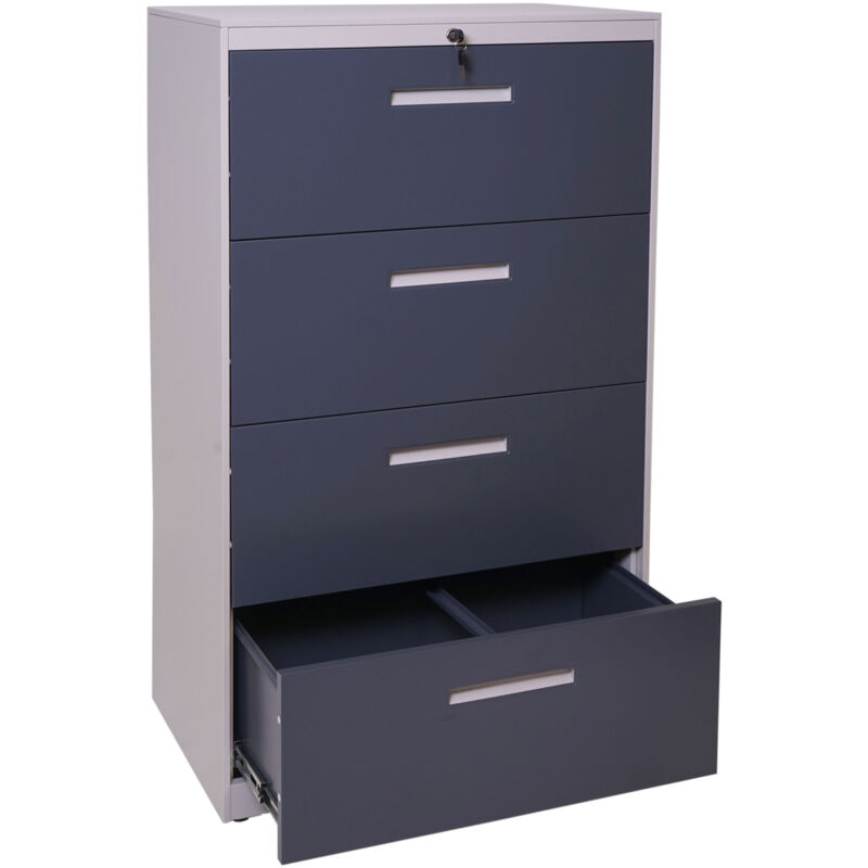 foto del prodotto armadietto cassettiera classificatore ufficio boston hhg 042 acciaio 46x76x132cm grigio e grigio scuro