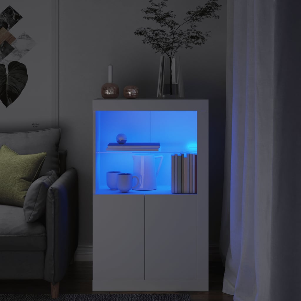 foto del prodotto armadietto con luci led bianco in legno multistratocod mxl 132637