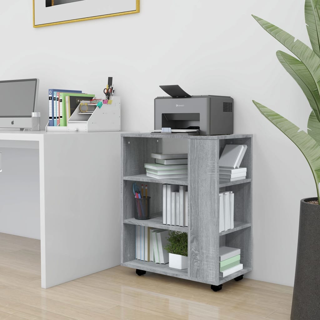 foto del prodotto armadietto con ruote grigio sonoma 60x35x75cm legno multistrato