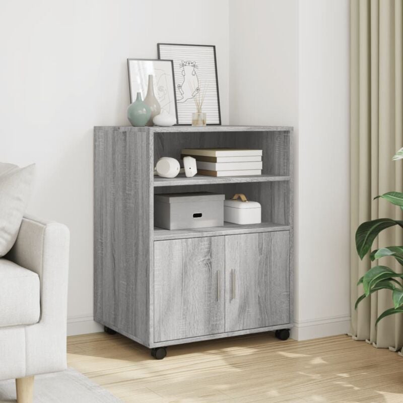 foto del prodotto armadietto con ruote grigio sonoma 60x48x81cm in truciolato vidaxl