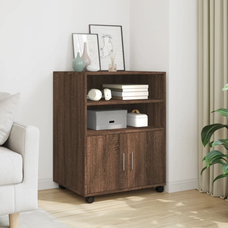 foto del prodotto armadietto con ruote rovere marrone 60x48x81 cm in truciolato vidaxl