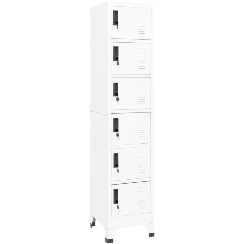 foto del prodotto armadietto con serratura bianco 38x40x180 cm in acciaio - vidaxl