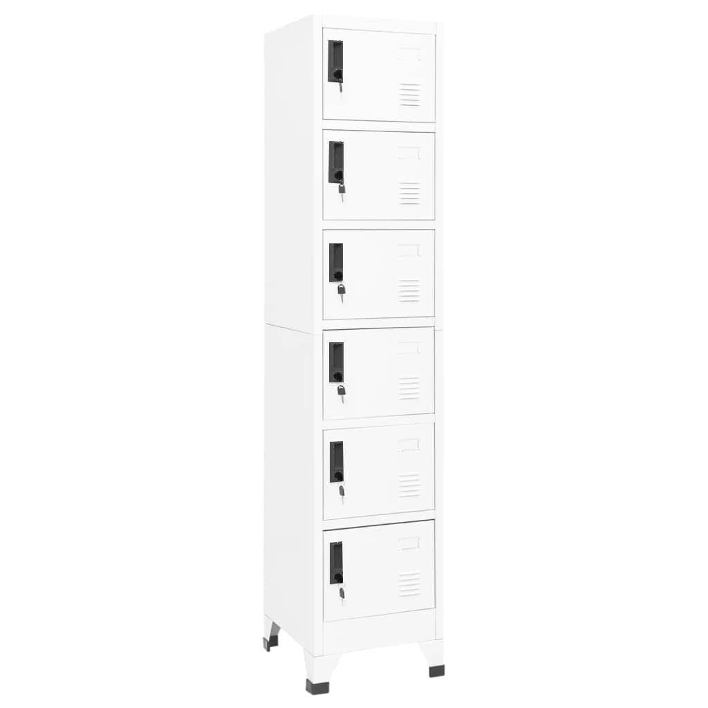 foto del prodotto armadietto con serratura bianco 38x40x180 cm in acciaiocod mxl 94570