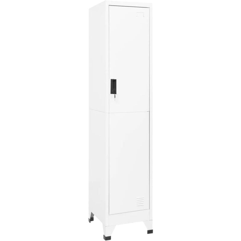 foto del prodotto armadietto con serratura bianco 38x45x180 cm in acciaio vidaxl
