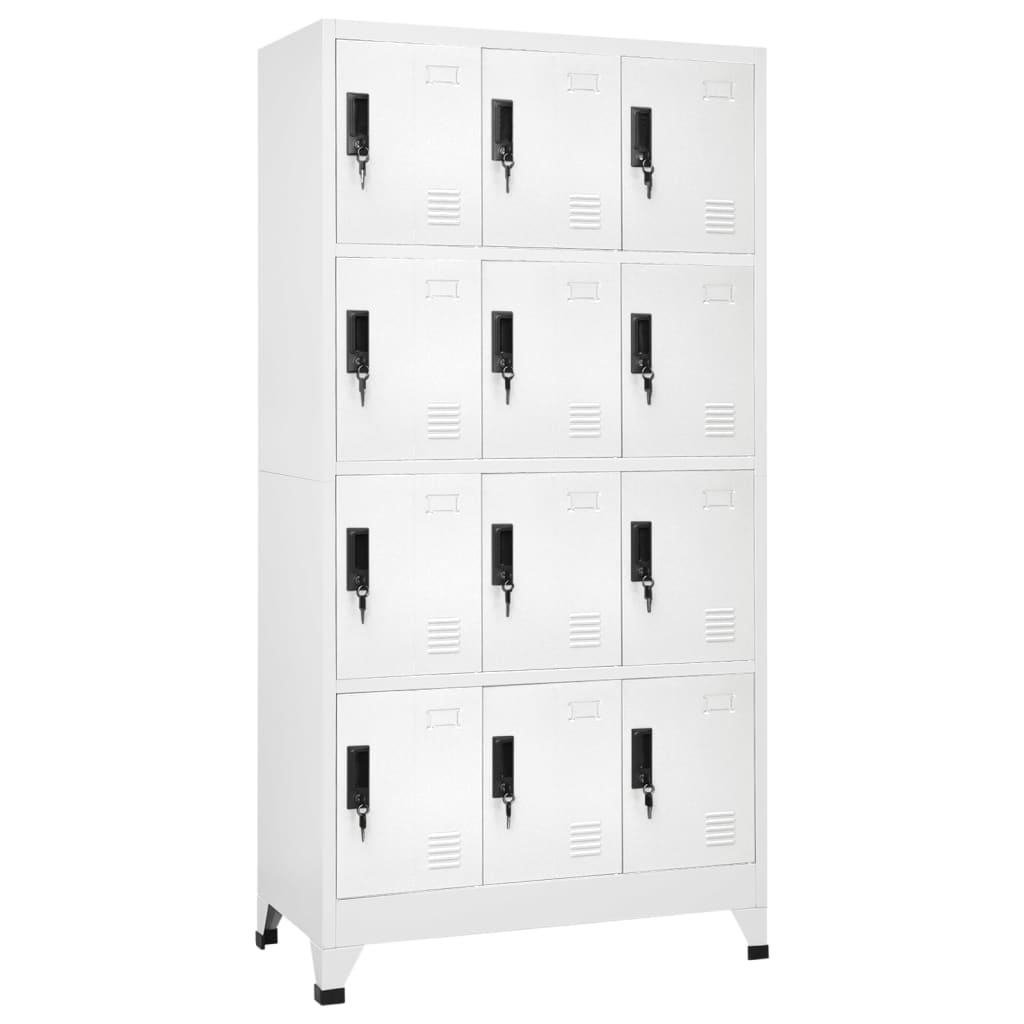 foto del prodotto armadietto con serratura bianco 90x45x180 cm in acciaio cod mxl 52190