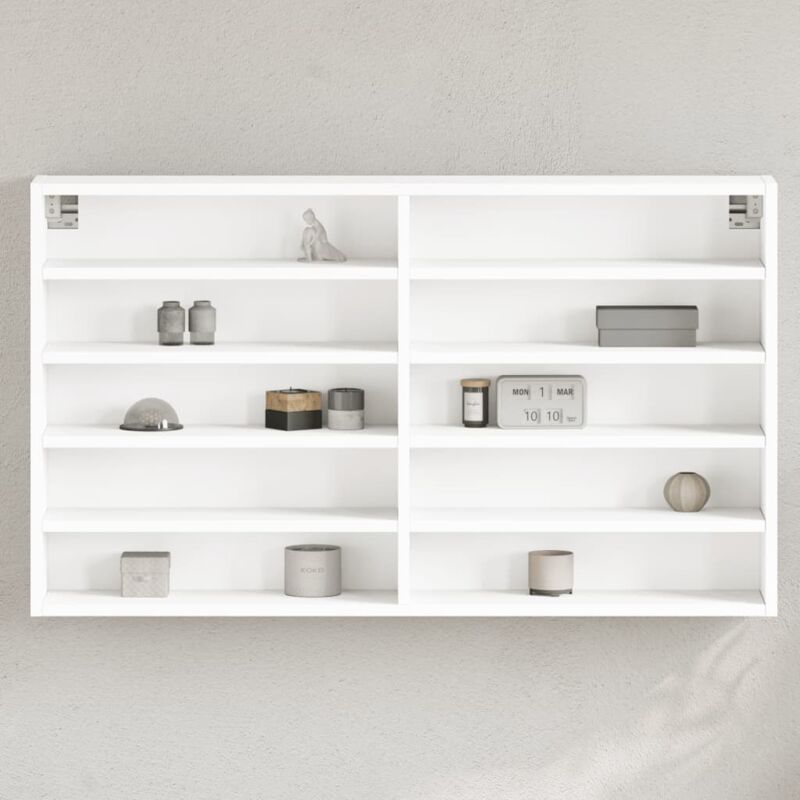 foto del prodotto armadietto con vetrina bianco 100x15x58 cm legno multistrato vidaxl