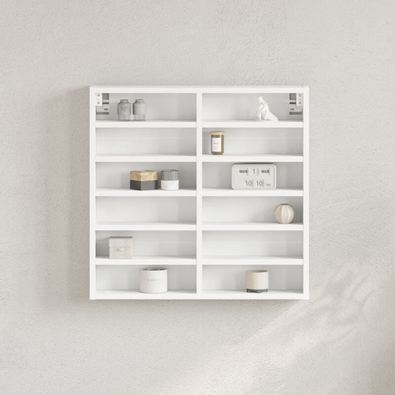 foto del prodotto armadietto con vetrina bianco 60x8,5x58 cm legno multistrato vidaxl
