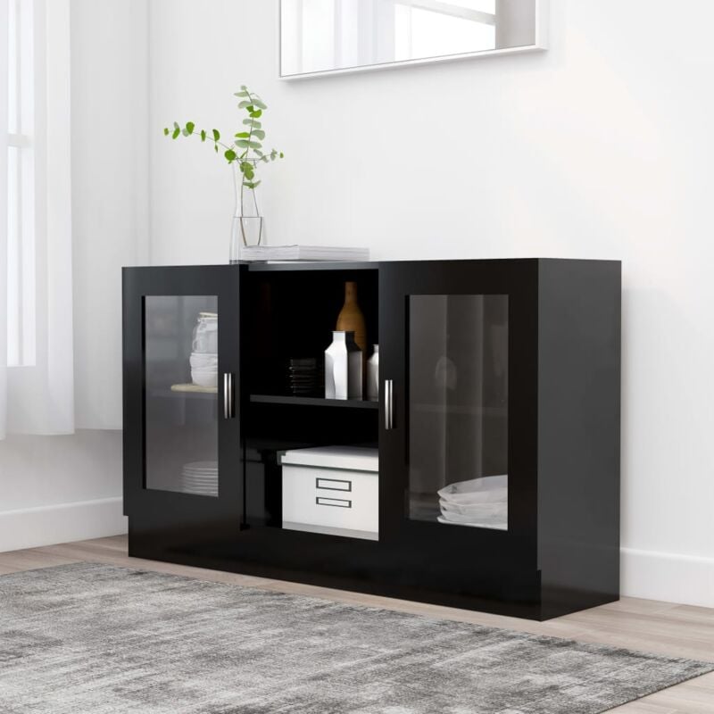 foto del prodotto armadietto con vetrina dal design elegante disponibili vari colori colore nero