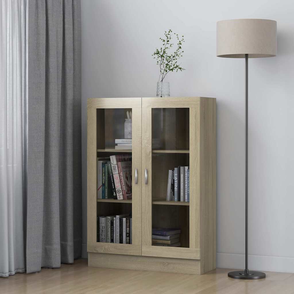 foto del prodotto armadietto con vetrina rovere sonoma 82,5x30,5x115cm truciolato cod mxl 14164