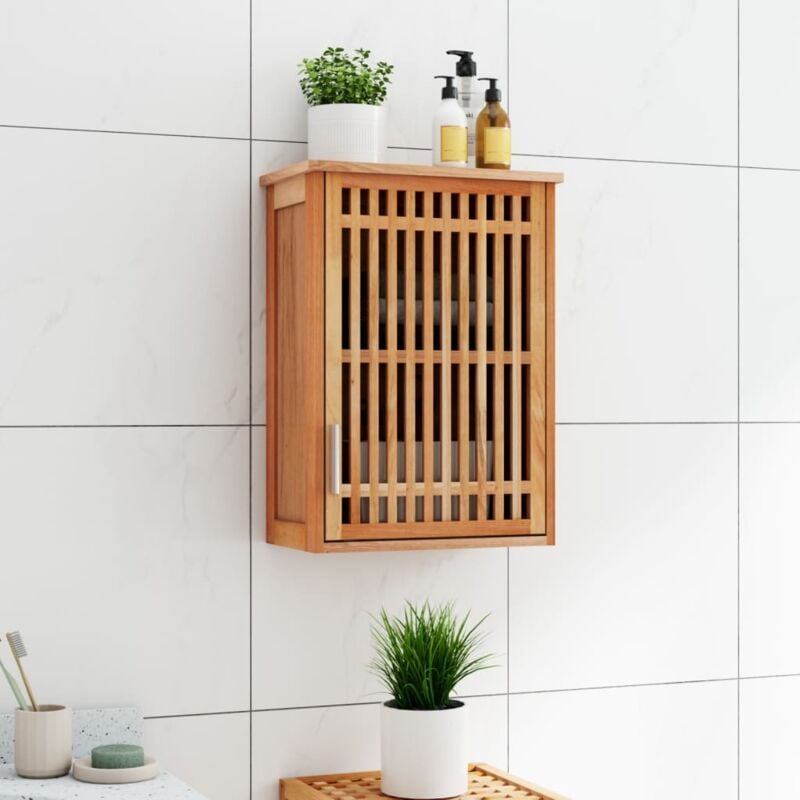 foto del prodotto armadietto da bagno a parete 42x23x60 cm legno massello di noce vidaxl