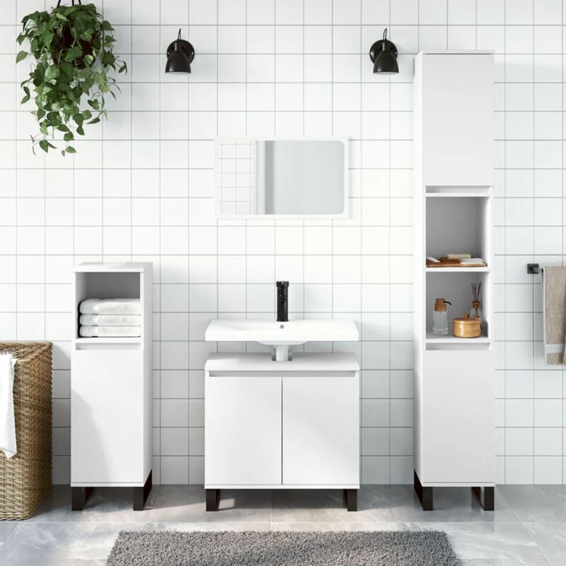 foto del prodotto armadietto da bagno bianco 30x30x190 cm in legno multistrato vidaxl