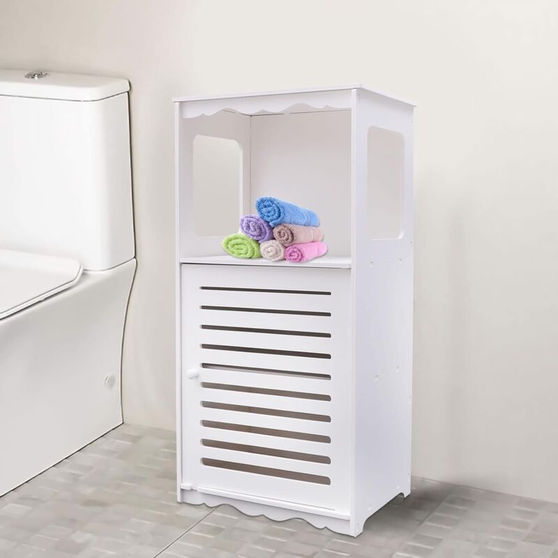 foto del prodotto armadietto da bagno, cassettiera stretta, in legno, con 1 scomparto e 1 armadio per bagno, soggiorno, camera da letto e corridoio, armadietto in