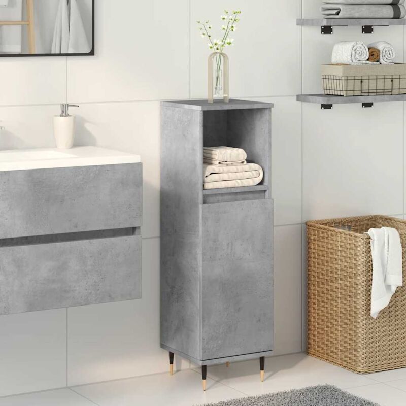 foto del prodotto armadietto da bagno grigio cemento 30x30x100 cm in truciolato vidaxl