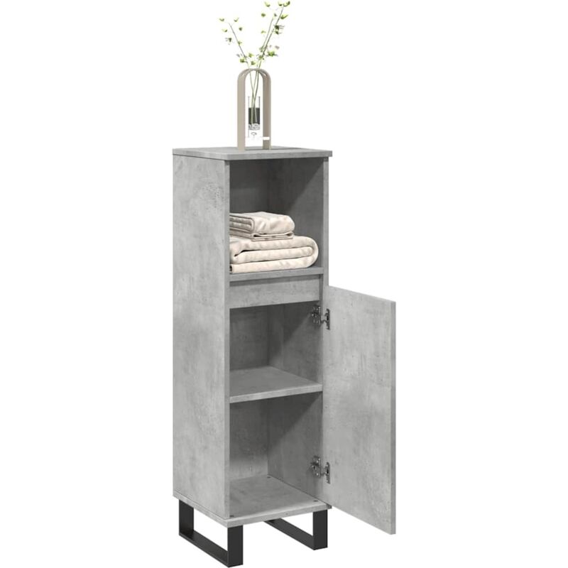 foto del prodotto armadietto da bagno grigio cemento 30x30x100 cm in truciolato vidaxl