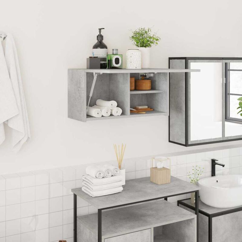 foto del prodotto armadietto da bagno grigio cemento 60x25x30 cm in truciolato vidaxl