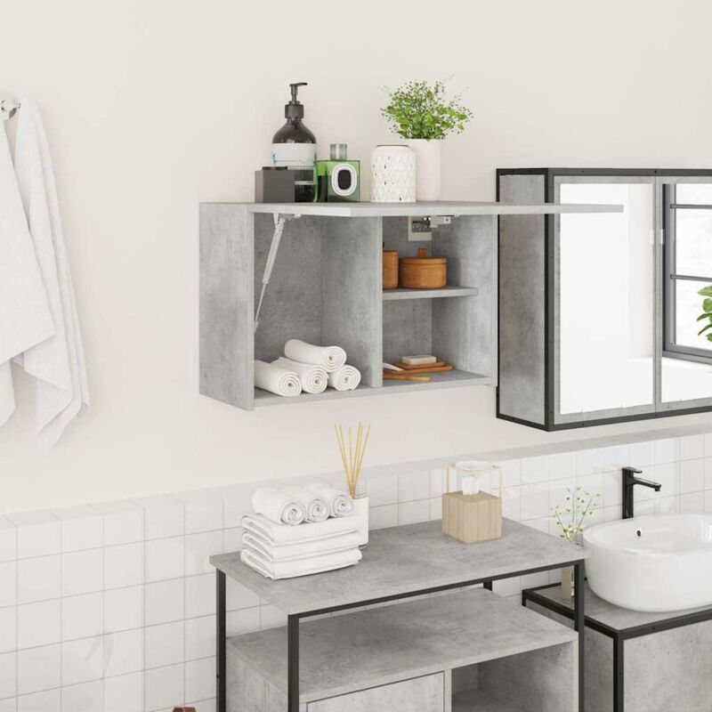 foto del prodotto armadietto da bagno grigio cemento 60x25x40 cm in truciolato vidaxl