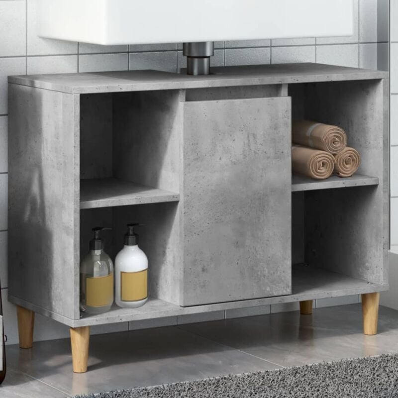 foto del prodotto armadietto da bagno grigio cemento 80x33x60cm legno multistrato vidaxl