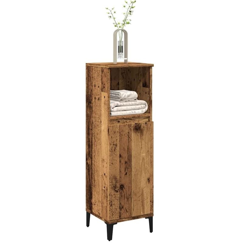 foto del prodotto armadietto da bagno legno antico 30x30x100 cm in truciolato vidaxl
