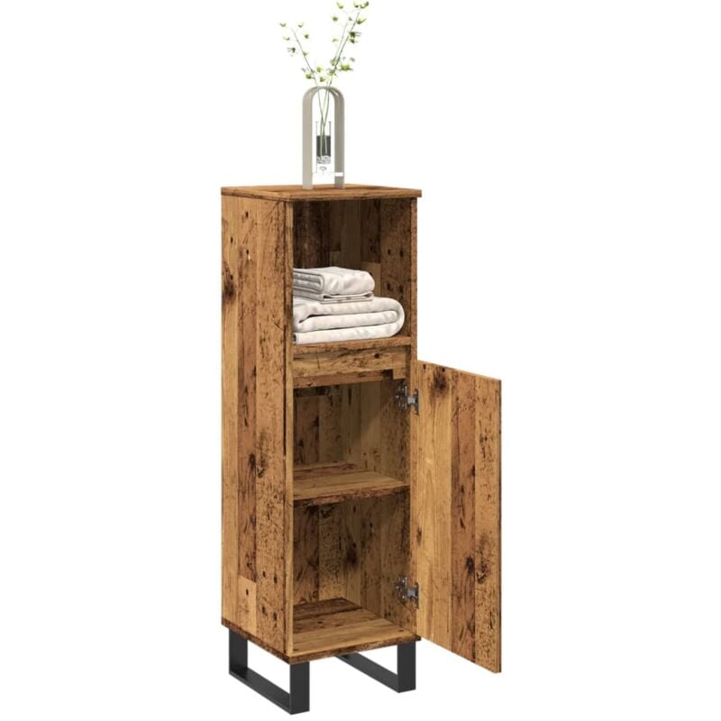 foto del prodotto armadietto da bagno legno antico 30x30x100 cm in truciolato vidaxl