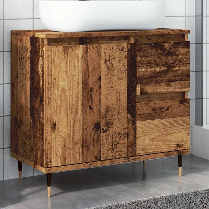 foto del prodotto armadietto da bagno legno antico 65x33x60 cm in truciolato vidaxl