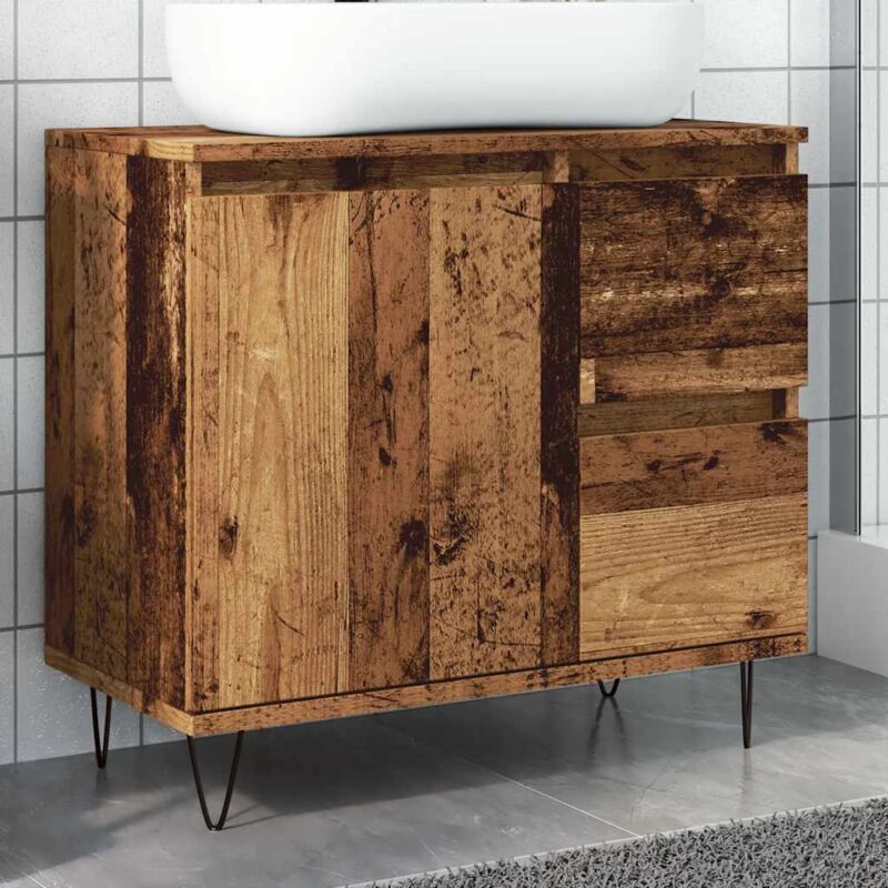foto del prodotto armadietto da bagno legno antico 65x33x60 cm in truciolato vidaxl
