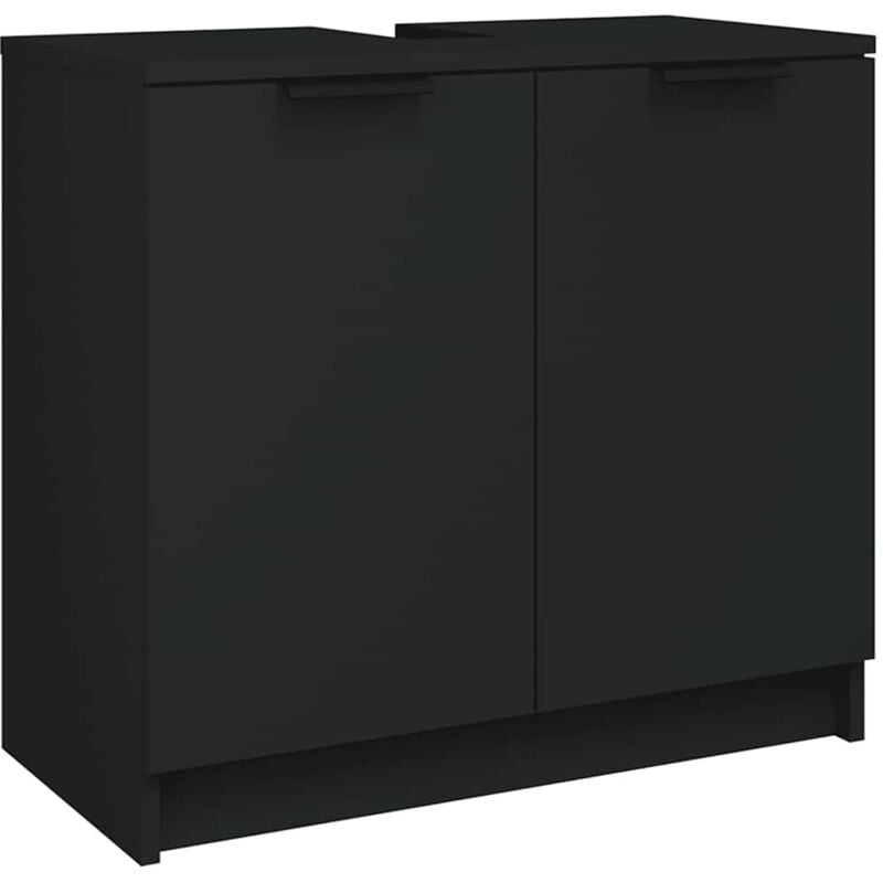 foto del prodotto armadietto da bagno nero 64,5x33,5x59 cm in legno multistrato vidaxl