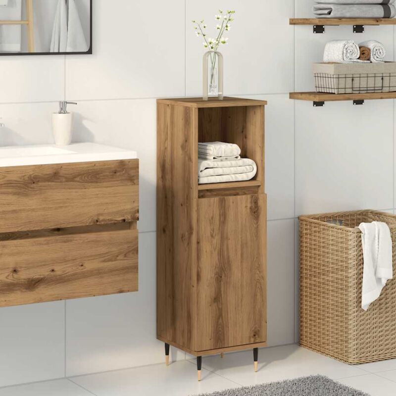 foto del prodotto armadietto da bagno rovere artigianale 30x30x100 cm truciolato vidaxl