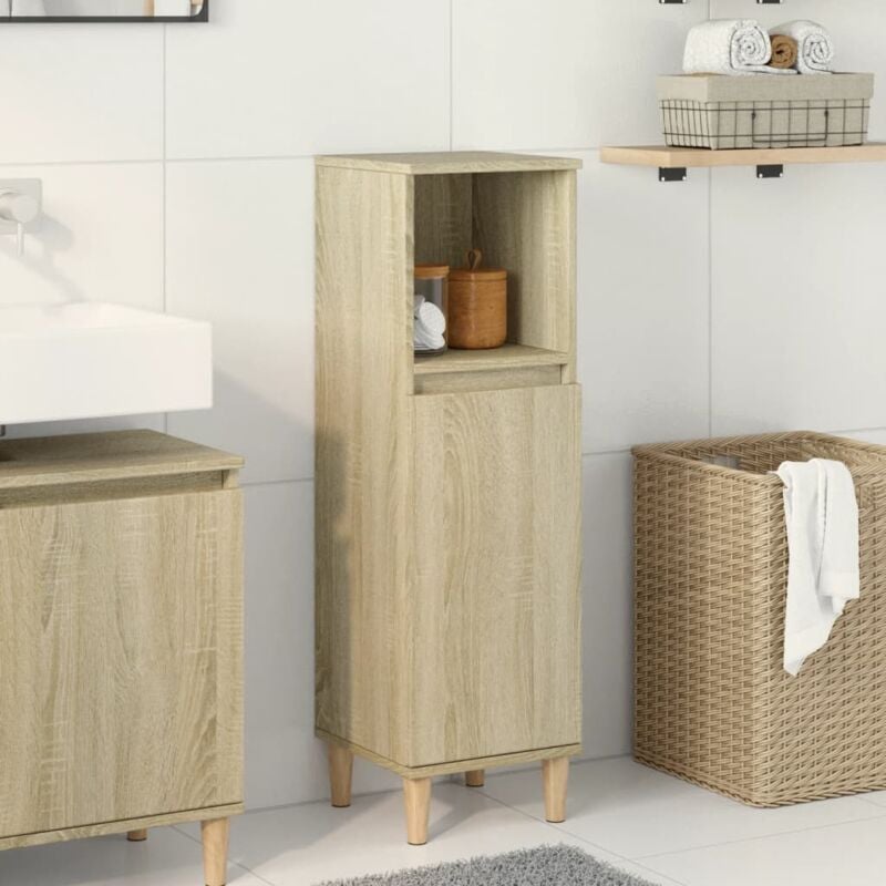 foto del prodotto armadietto da bagno rovere sonoma 30x30x100cm legno multistrato vidaxl