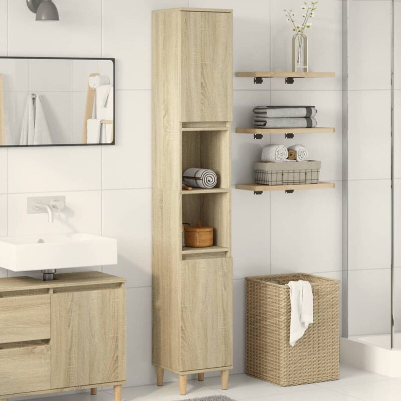 foto del prodotto armadietto da bagno rovere sonoma 30x30x190cm legno multistrato vidaxl