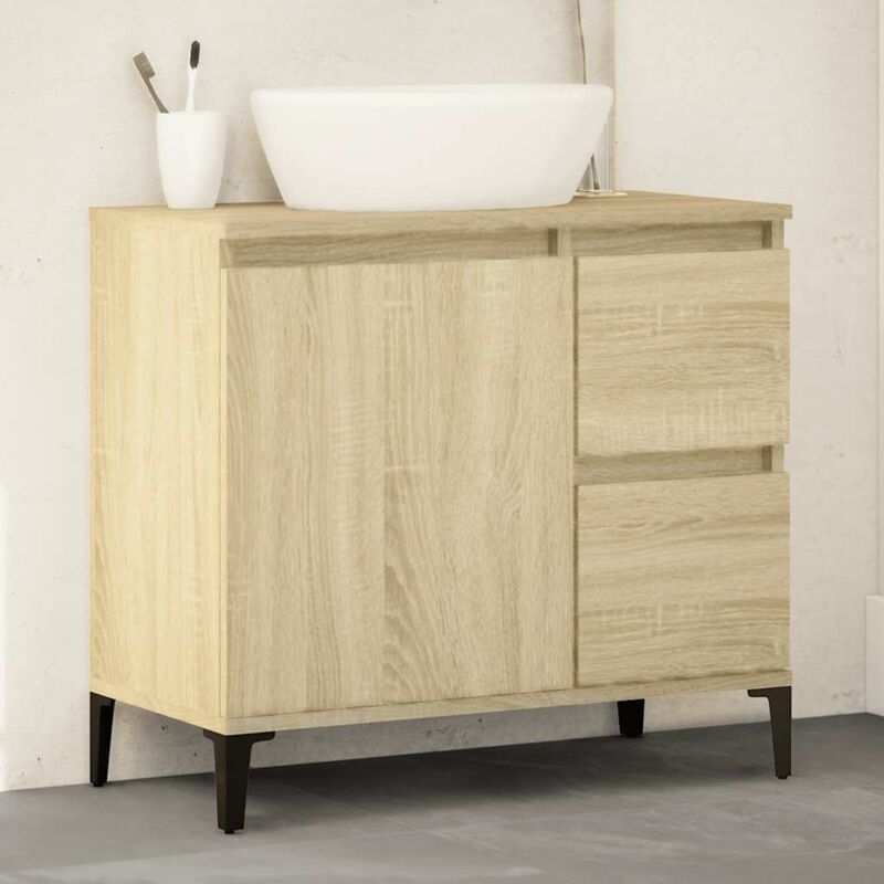 foto del prodotto armadietto da bagno rovere sonoma 65x33x60 cm legno multistrato