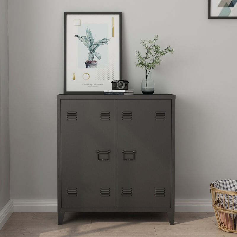 foto del prodotto armadietto da ufficio orip in acciaio 90 x 80 x 33 cm nero en.casa 